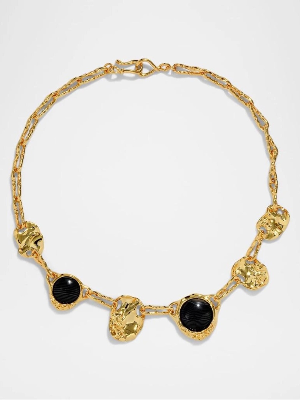 Alexis Bittar Brut Coin Onyx Necklace